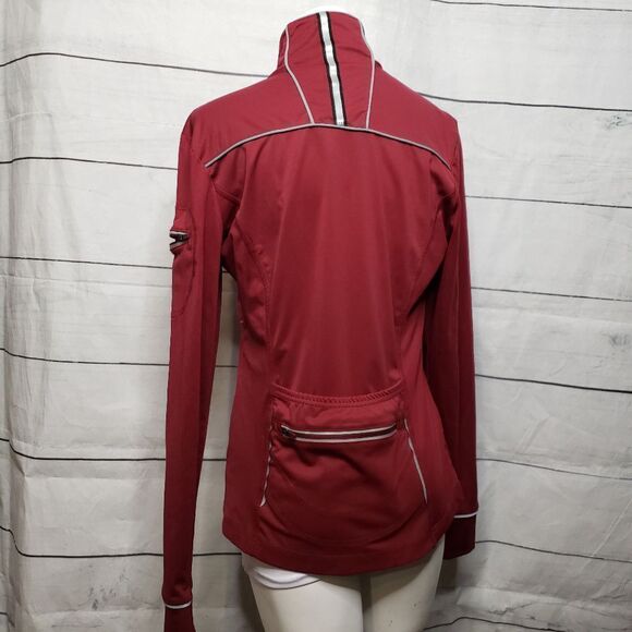 Athleta reflective track jacket maroon grey medium - Picture 2 of 7